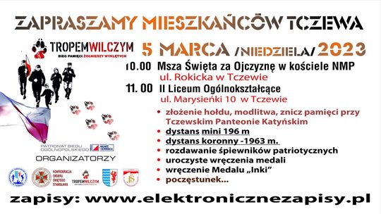 Tczewski Bieg Tropem Wilczym - pamięci Żołnierzy Wyklętych już 5 marca