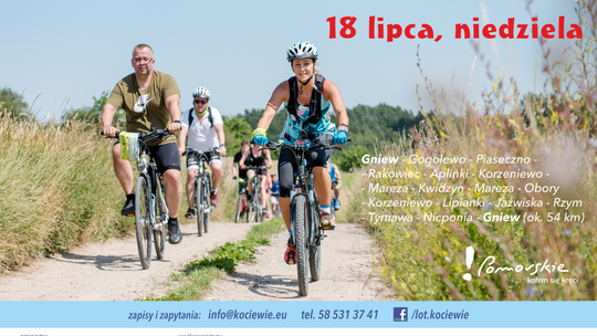 7. Kociewsko-Powiślański Rajd Rowerowy. Trasa liczy 54 kilometry