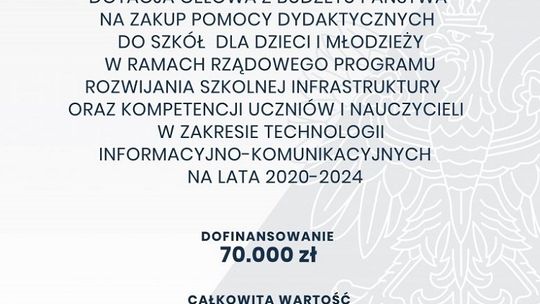 70 tysięcy złotych wsparcia dla dwóch tczewskich podstawówek