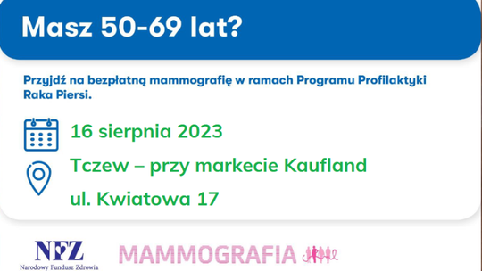 Bezpłatne, profilaktyczne badanie piersi w Tczewie