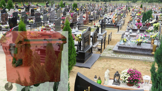 Czerwone pojemniki także na cmentarzach. To trzeba do nich wrzucać