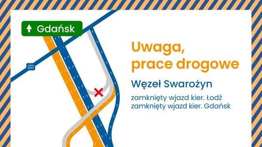 Do soboty węzeł Swarożyn nieczynny Do soboty węzeł Swarożyn nieczynny