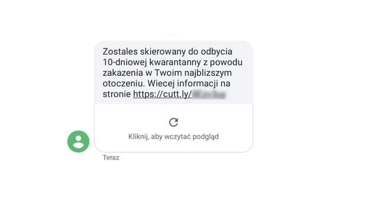 Dostałeś SMS o nałożeniu kwarantanny? To może być oszustwo!