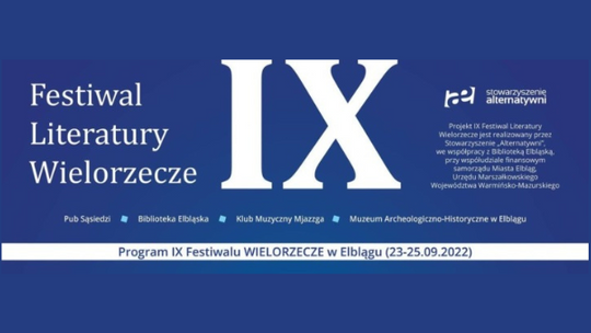 IX Festiwal Literatury Wielorzecze w Elblągu od 23 do 25 września