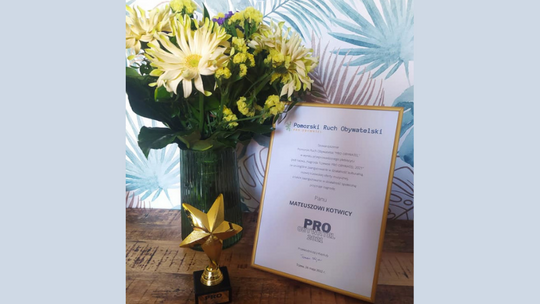 Mateusz Kotwica z nagrodą "Tczewski PRO OBYWATEL 2021"