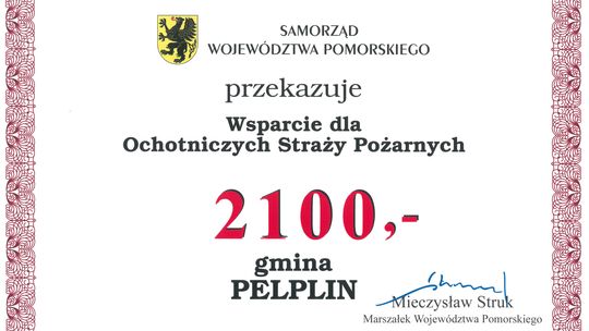 OSP w Pelplinie z dofinansowaniem od marszałka