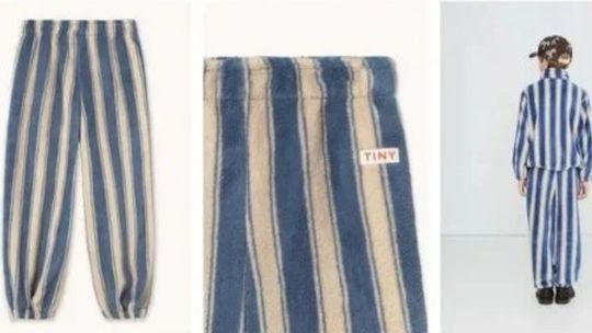 Pasiasty komplet dla dzieci wywołał skojarzenia z obozem