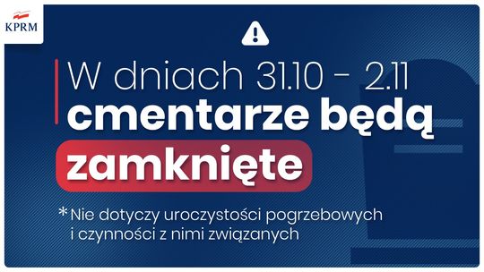 PILNE! Od 31 października do 2 listopada cmentarze w Polsce będą zamknięte [KOLEJNE OBOSTRZENIA]