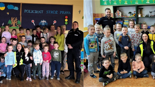Policjanci odwiedzili najmłodszych. Spotkali się z przedszkolakami w Rudnie i Lignowach Szlacheckich 