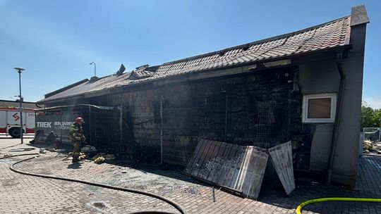 Pożar na Placu Targowym w Pelplinie Pożar na Placu Targowym w Pelplinie