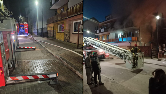 Poważny pożar na ulicy Wąskiej w Tczewie