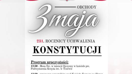 Program uroczystości 231. rocznicy uchwalenia Konstytucji 3 Maja