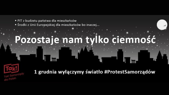 Samorządy w całej Polsce zgaszą światła w proteście przeciwko polityce rządu. Do akcji dołącza także Tczew