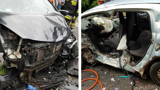 Swarożyn: Zderzenie dwóch samochodów osobowych. Droga na Wędkowy zablokowana