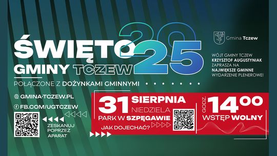 Święto Gminy Tczew i Dożynki Gminne: Muzyczne emocje, tradycja i radość rodzinna już 31 sierpnia w Szpęgawie [PROGRAM]
