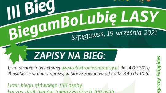 Szpęgawsk: III Bieg BiegamBoLubię LASY. Już 19 września [ZAPISY]