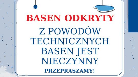 Tczewski basen odkryty tymczasowo zamknięty!