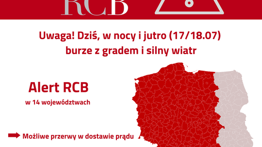 Uwaga mieszkańcy powiatu tczewskiego! Służby ostrzegają przed zmianą pogody