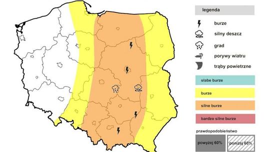 Uwaga na burze z gradem [OSTRZEŻENIE METEOROLOGICZNE]