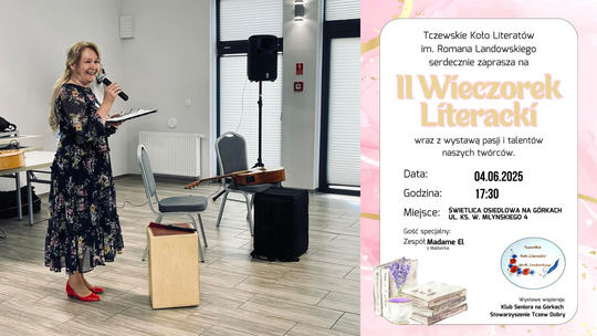 II Wieczorek Literacki w Tczewie. Przed nami spotkanie z poezją, muzyką i lokalną twórczością