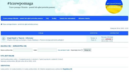 Wspólna przestrzeń dla osób oferujących pomoc i tych, które jej potrzebują - Urząd Miejski w Tczewie utworzył specjalną stronę internetową