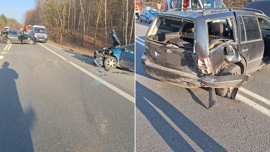DK 91: Wypadek drogowy w Piasecznie. 5 osób zostało rannych