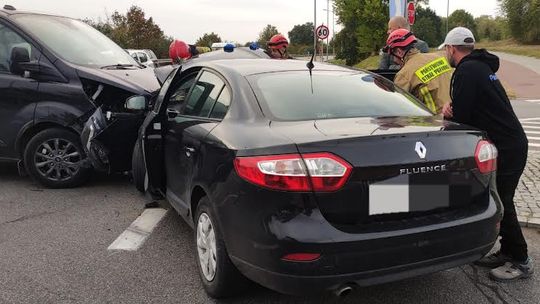 DK91: Wypadek samochodowy w Tczewie na ulicy Poligonowej