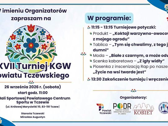 Nadchodzi XXVII Turniej Kół Gospodyń Wiejskich Powiatu Tczewskiego