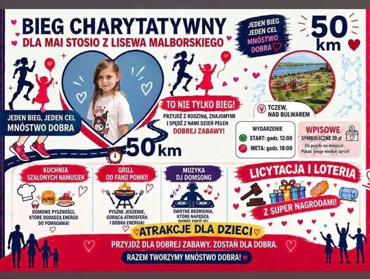 Tczew, mamy moc! Wielki festyn na bulwarze. Biegnijmy po zdrowie dla 7-letniej Mai