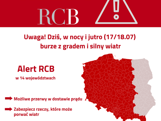 Uwaga mieszkańcy powiatu tczewskiego! Służby ostrzegają przed zmianą pogody