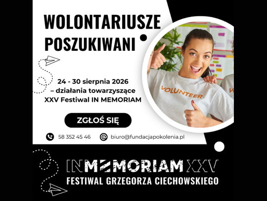 Wolontariusze poszukiwani na 25. Festiwal In Memoriam Grzegorza Ciechowskiego [ROZMOWA]