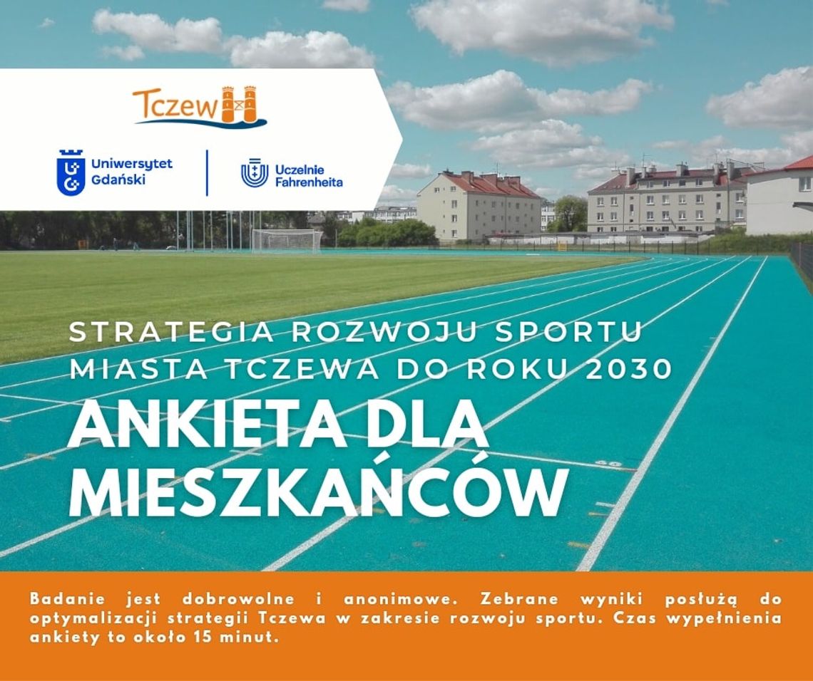 Wypełnij ankietę dotyczącą strategii rozwoju sportu w Tczewie