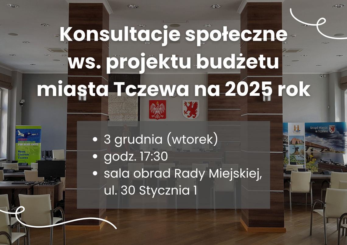 Konsultacje społeczne w sprawie budżetu Tczewa na 2025