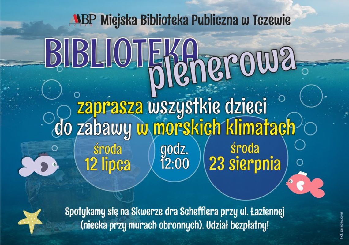 23 sierpnia zaplanowano drugie potkanie Biblioteki Plenerowej w Tczewie