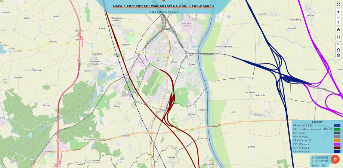 CPK nie przetnie Tczewa, Port Polska rozpatruje warianty żuławskie