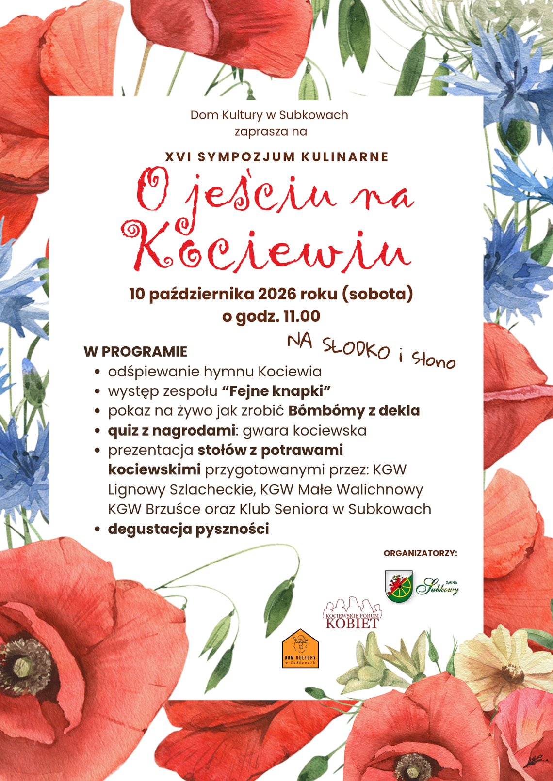 Czy znasz kociewskie tradycje kulinarne? Subkowy zapraszają na sympozjum "O jeściu na Kociewiu"