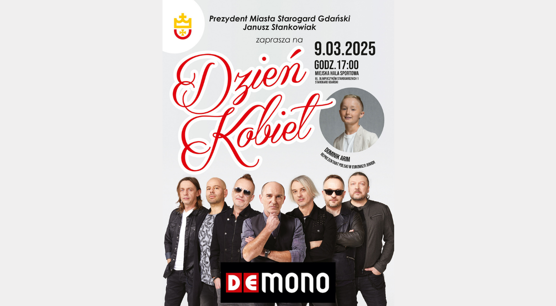 Muzyczne święto kobiet w Starogardzie Gdańskim - koncert Dominika Arima i De Mono