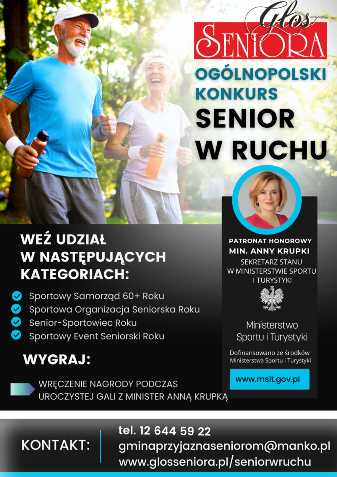 Jesteś aktywnym sportowo seniorem lub seniorką? Weź udział konkursie "Senior w ruchu"