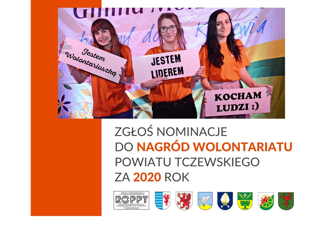 Jeszcze do 31 stycznia trwa nabór kandydatów do Nagród Wolontariatu Powiatu Tczewskiego