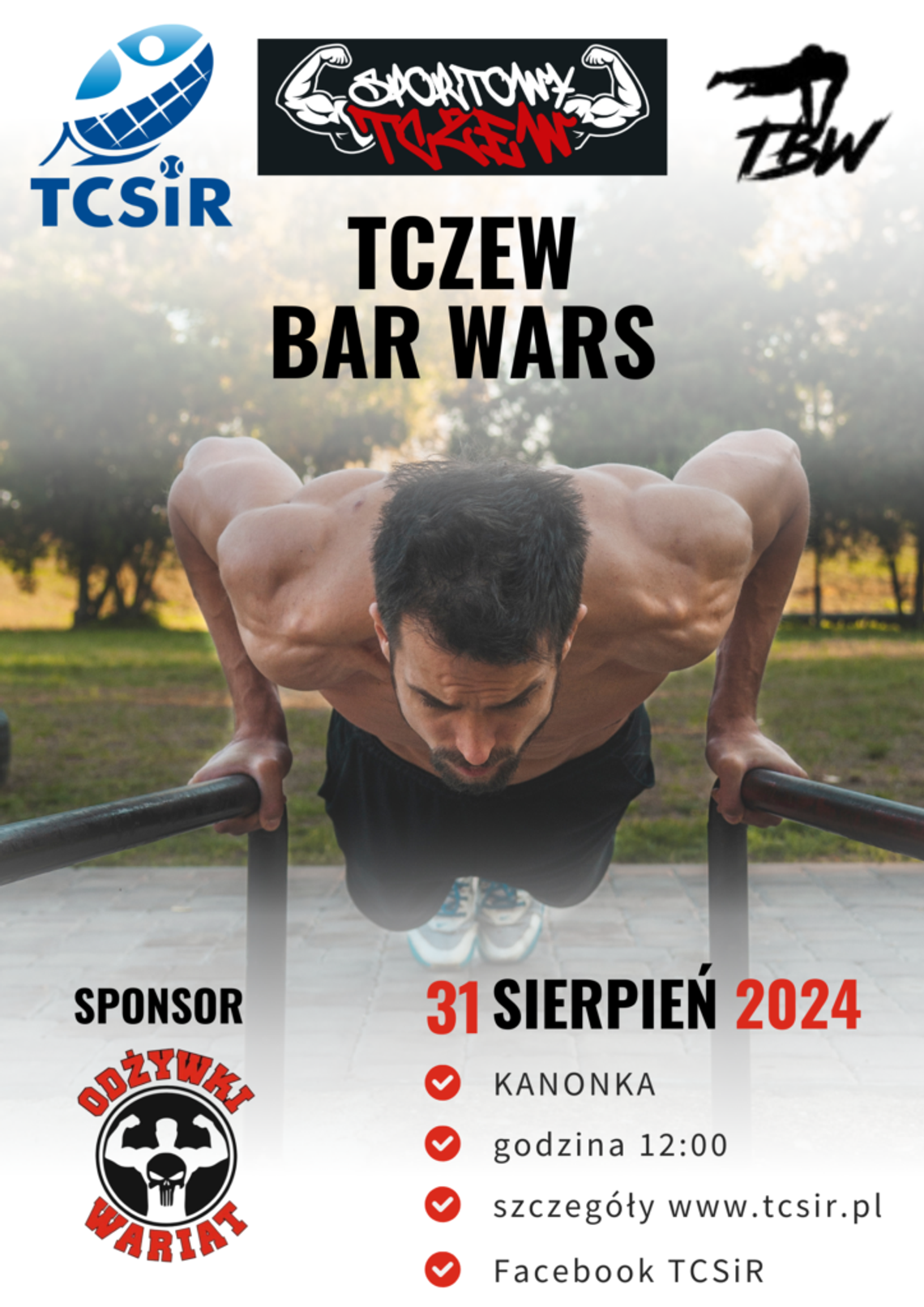 Już jutro zawody Street Workout - TCZEW BAR WARS