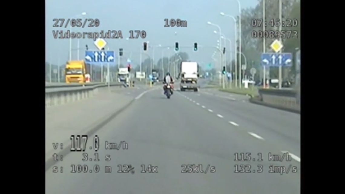 Malbork: Tczewscy policjanci zatrzymali motocyklistę, który przekroczył prędkość o 67 km/h