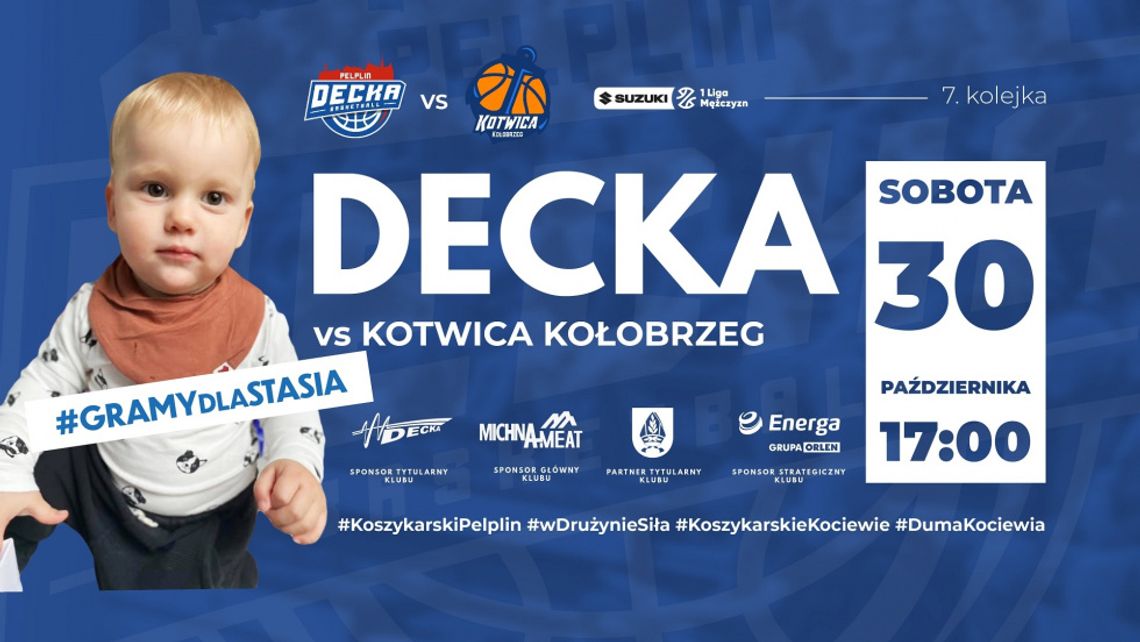 Mecz Decka Pelplin - Kotwica Kołobrzeg, okazją do zbiórki na leczenie małego Stasia