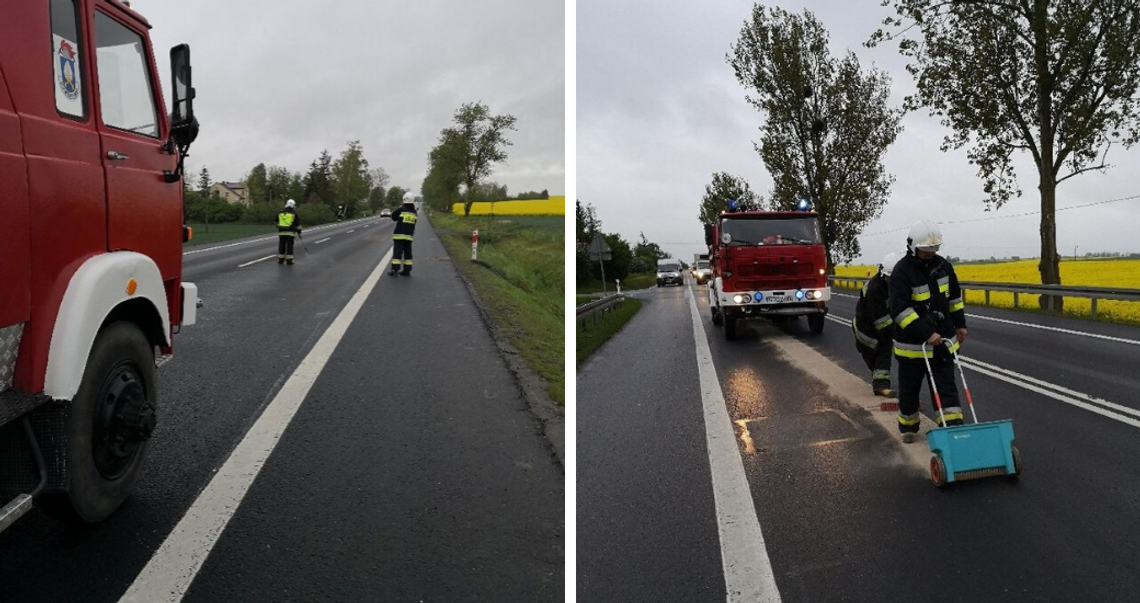 Niebezpieczna plama na drodze między Lignowami Szlacheckimi a Tczewem [AKTUALIZACJA]
