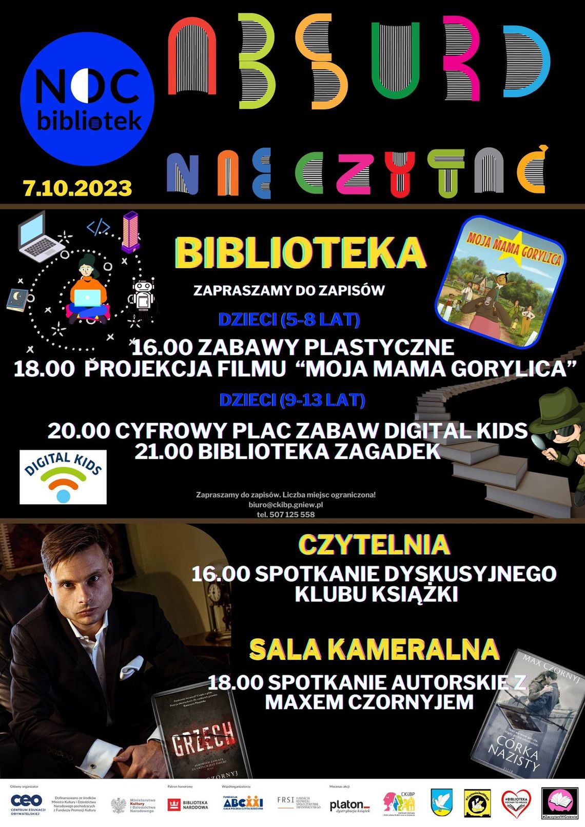 Noc Bibliotek w Gniewie [PEŁEN PROGRAM WYDARZENIA]