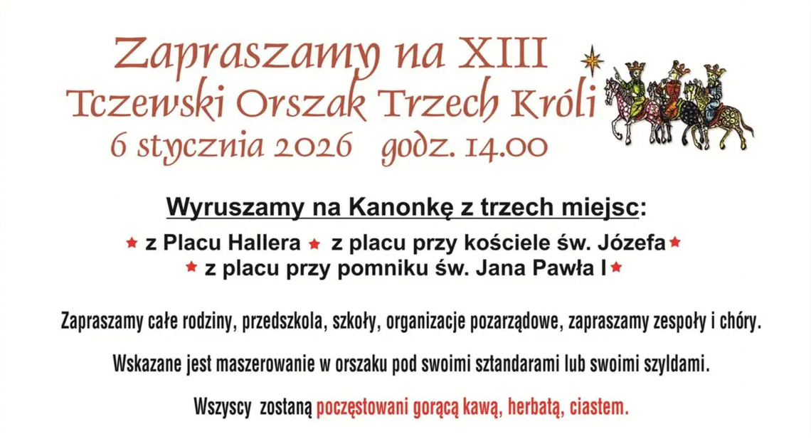 Tczewski Orszak Trzech Króli. Trzy pochody wyruszą na Kanonkę