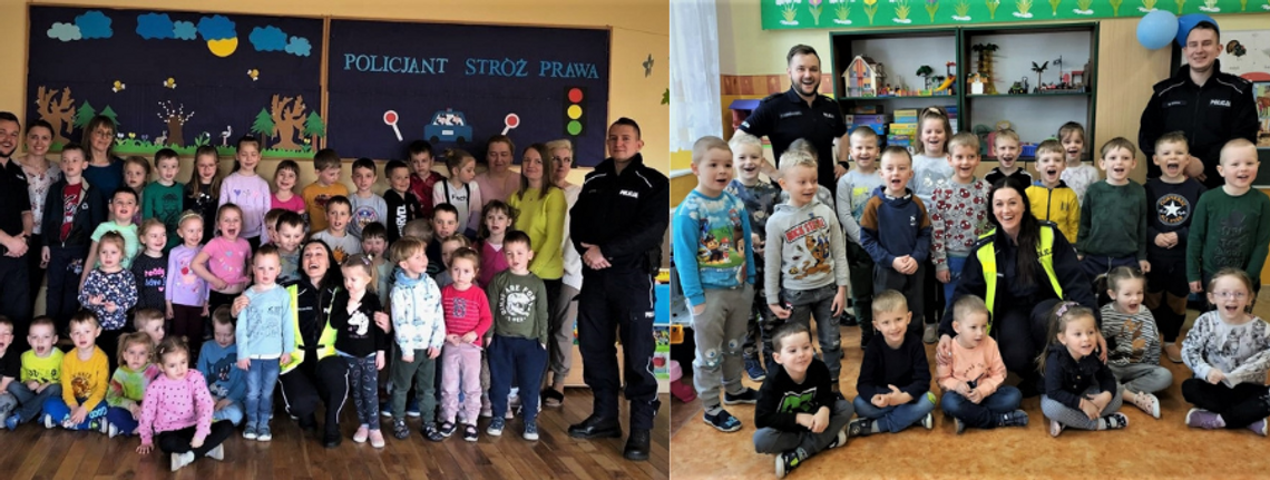 Policjanci odwiedzili najmłodszych. Spotkali się z przedszkolakami w Rudnie i Lignowach Szlacheckich 