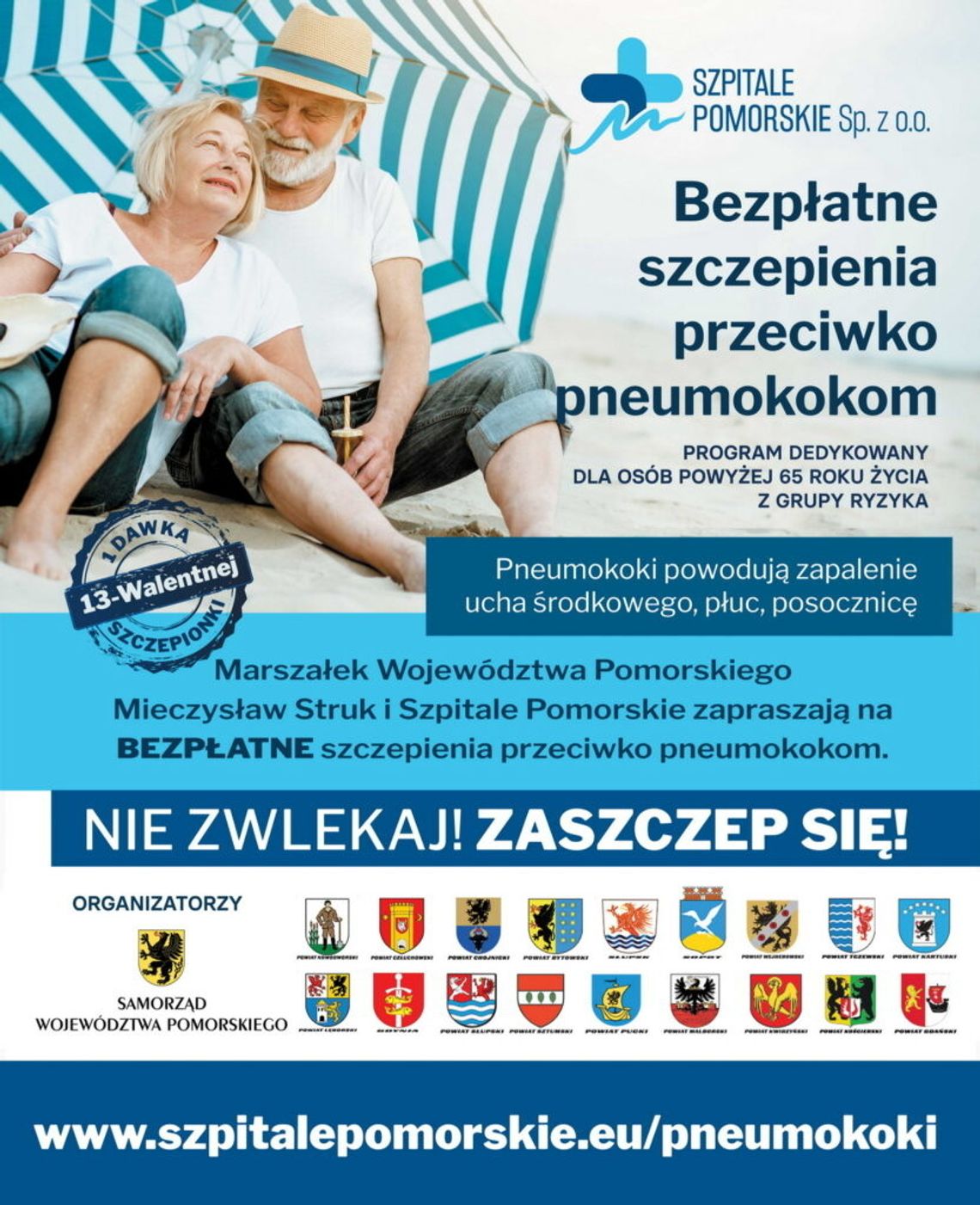 Powiat tczewski: Bezpłatne szczepienia przeciw pneumokokom dla osób powyżej 65 roku życia