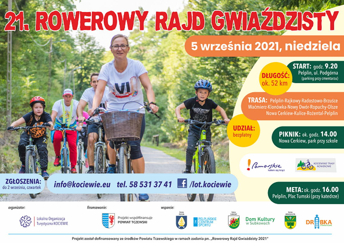 Powiat tczewski: Rowerowy Rajd Gwiaździsty już 5 września. Zapisy trwają do czwartku
