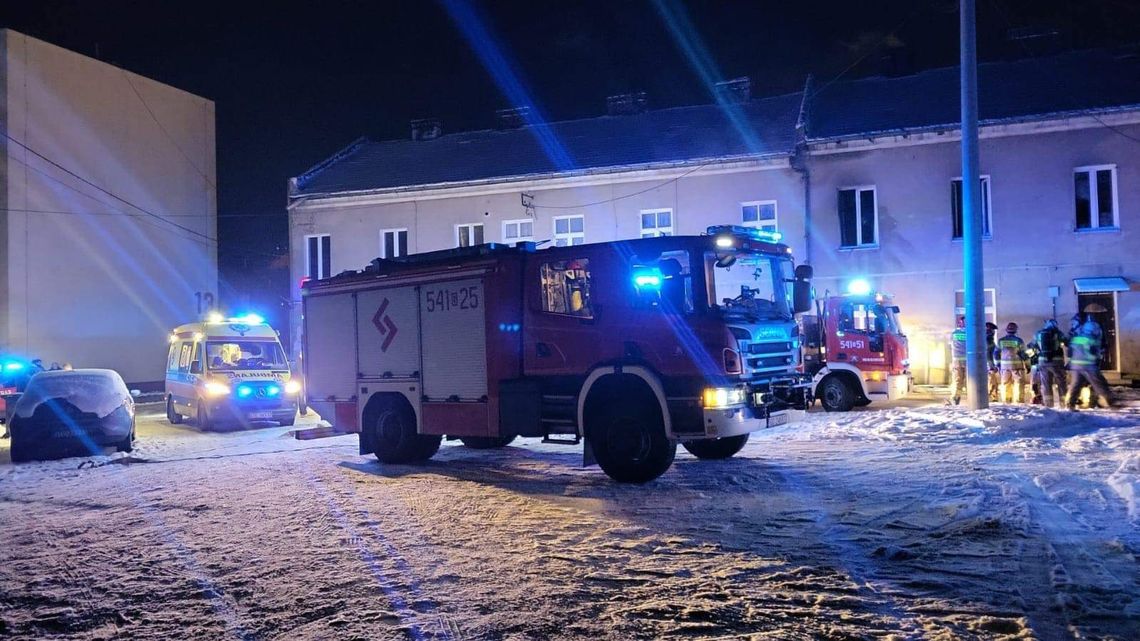 Pożar budynku na ulicy Piaskowej. Są osoby poszkodowane