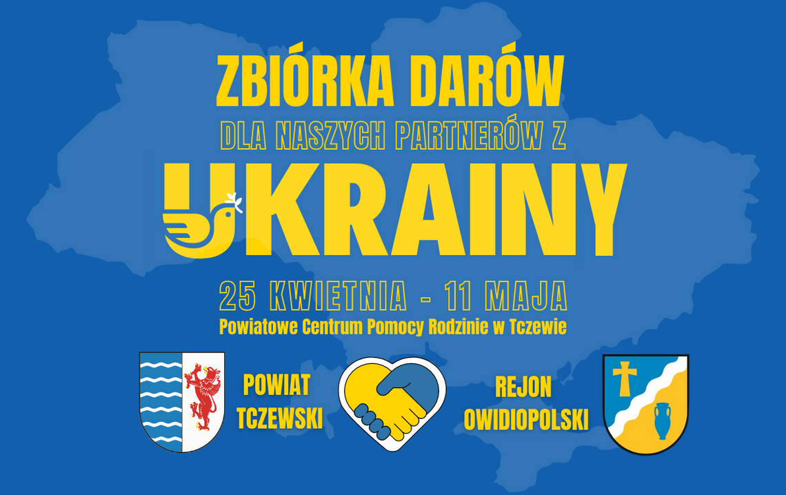 Starostwo Powiatowe w Tczewie ogłosiło zbiórkę pomocy humanitarnej dla Ukrainy